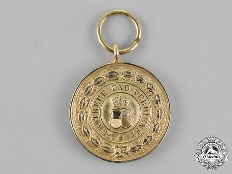 House Order of Hohenzollern, Type II, Civil Division, Gold Merit Medal ("1842") Obverse
