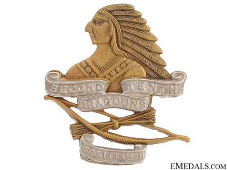 2nd/10th Dragoons Officers Cap Badge Obverse