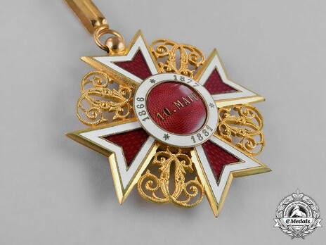 Order of the Romanian Crown, Type I, Civil Division, Grand Officer's Cross Reverse