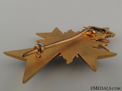 Order of Military Merit, Military Division, Officer Cross (in gold) Reverse