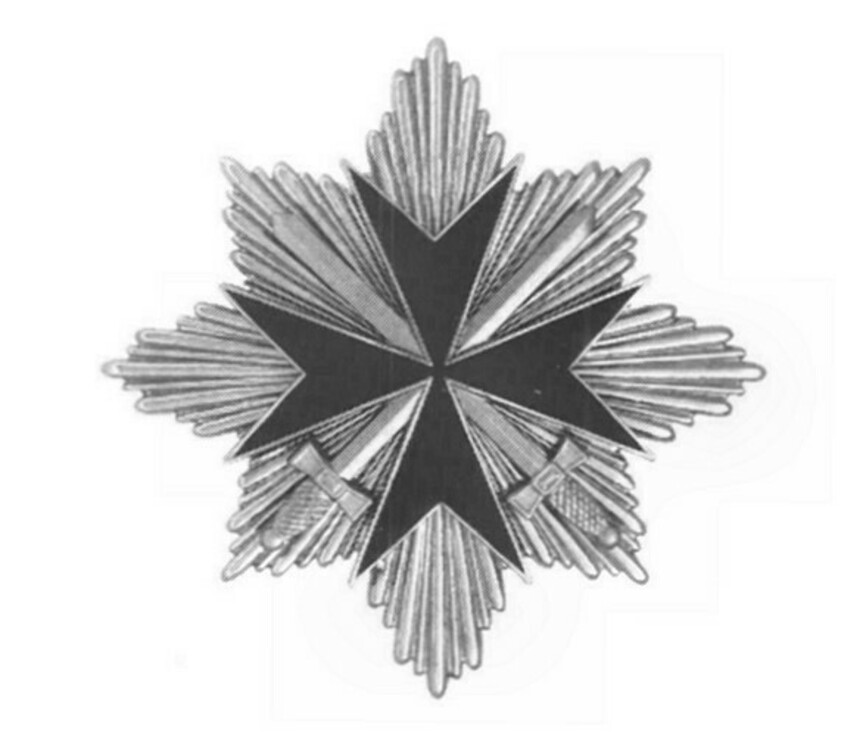 German+knight%27s+cross%2c+breast+star%2c+in+silver