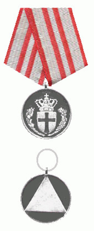 Redningsberedskabets medalje danmark voor  en keerzijde