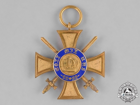 Order of the Crown, Military Division, Type II, IV Class Cross (in bronze gilt) Obverse