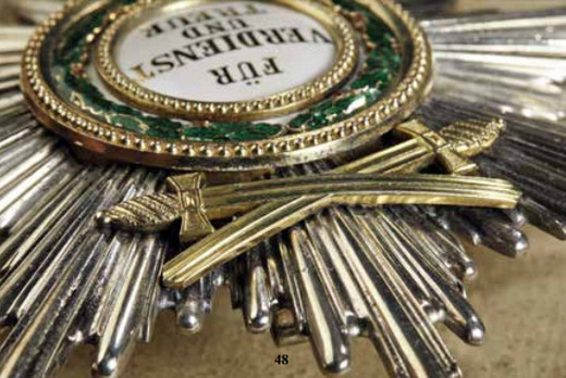 Order of Merit, Type II, Military Division, Grand Cross Breast Star (swords on ring) Obverse