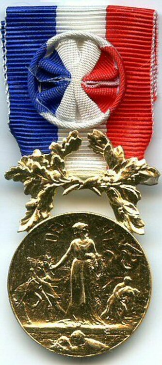 M%c3%a9daille d%e2%80%99honneur pour acte de courage et de d%c3%a9vouement de niveau or