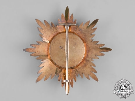 Order of Saint Stanislaus, Type II, Civil Division, I & II Class Breast Star (for non-christians) Reverse