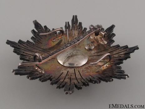 2nd Class Breast Star (white distinction pension) (with coat of arms of Castile and Leon, and Imperial Crown) (Silver gilt) Reverse