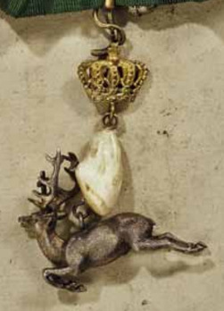 Order of the White Deer of St. Hubertus, I Class Knight Decoration Reverse