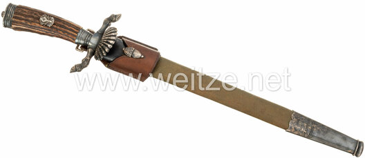 Deutsche Jägerschaft Regulation Hunting Knife by C. Eickhorn Obverse in Scabbard