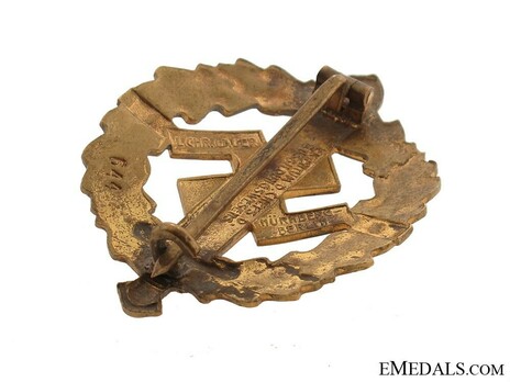 SA Sports Badge, Type I, in Gold Reverse