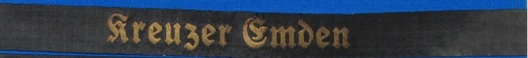 Kriegsmarine Kreuzer Emden Cap Tally Ribbon Obverse