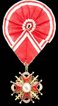 Order of Saint Stanislaus, Type II, Military Division, II Class Cross (in gold) Reverse