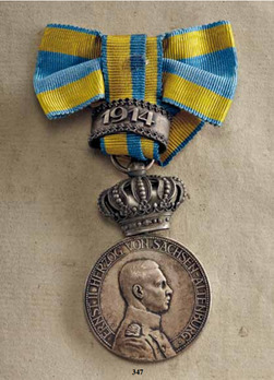 Duke Ernst Medal, Type II, Civil Division (with crown & clasp) Obverse