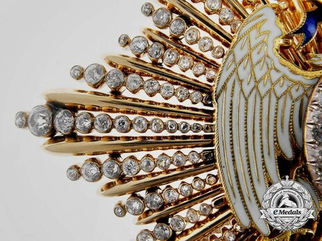 Order of the White Eagle, Type I, Civil Division, I Class Breast Star, with Diamonds Obverse Detail