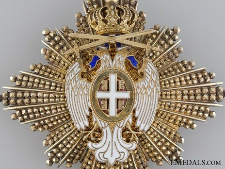 Order of the White Eagle, Type II, Military Division, II Class Breast Star Obverse
