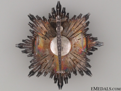 2nd Class Breast Star (white distinction pension) (with coat of arms of Castile and Leon, and Imperial Crown) (Silver gilt) Reverse