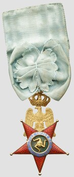 Royal Order of the Two Sicilies, Type I, Knight (with crown) Obverse