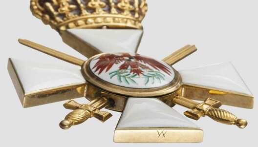 Order of the Red Eagle, Type V, Military Division, III Class Cross (with crown, in gold) Obverse