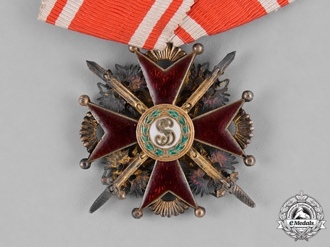 Order of Saint Stanislaus, Type II, Military Division, III Class Badge (provisional government, with swords) Reverse