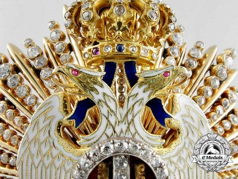 Order of the White Eagle, Type I, Civil Division, I Class Breast Star, with Diamonds Obverse Detail
