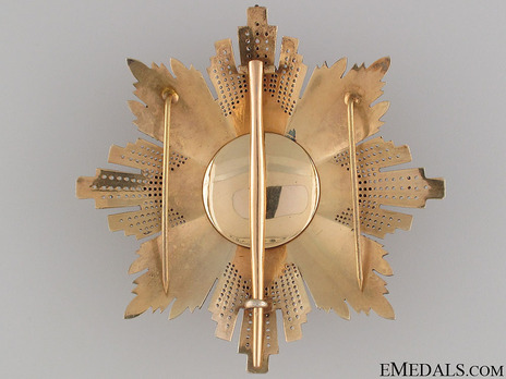 Order of the White Elephant Knight Grand Cordon breast star (Special Class) Reverse