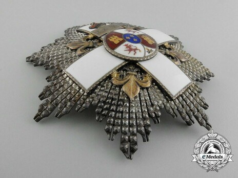 2nd Class Breast Star (white distinction) (with Fleur de Lys and Royal Crown) (Silver and Silver gilt) Obverse