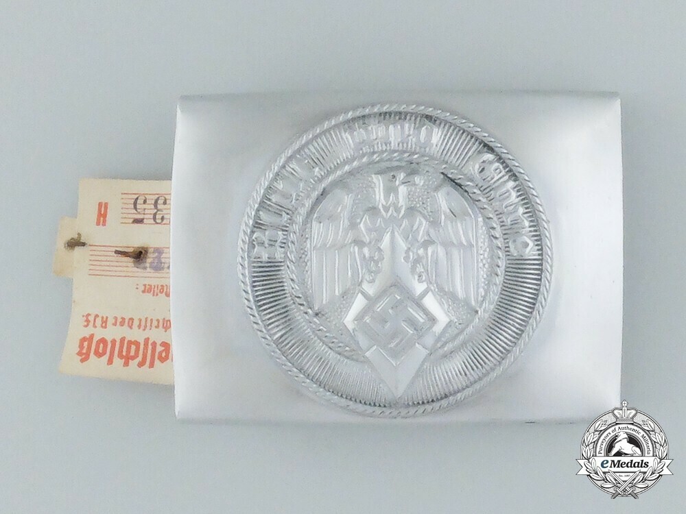 Hj+non officer+post+1933+belt+buckle+christian+theodor+dicke+obverse