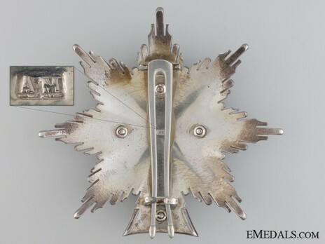 Order of Dannebrog, Grand Cross Breast Star (Silver/Gold) Reverse