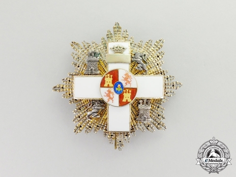3rd Class Breast Star (white distinction) (with coat of arms of Castile and Leon, and Imperial Crown) Obverse