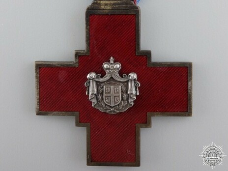 Serbian Red Cross Society Decoration, Type I, in Silver Obverse