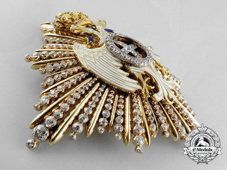 Order of the White Eagle, Type I, Civil Division, I Class Breast Star, with Diamonds Obverse