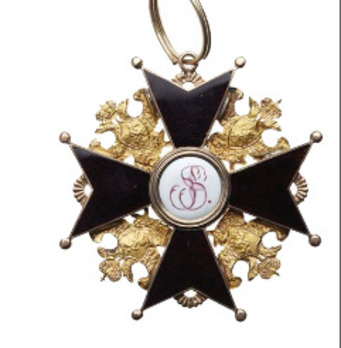 Order of Saint Stanislaus, Type I, Civil Division, I Class Cross (in black enamel)