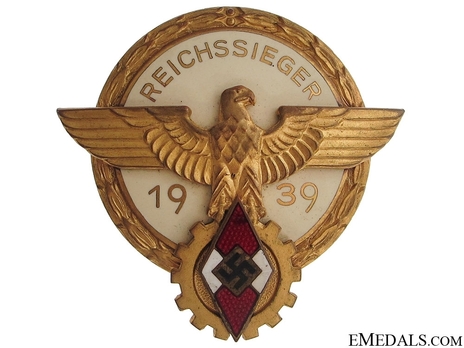 National Trade Competition Victors' Badge, Type II, in Gold (1939) Obverse