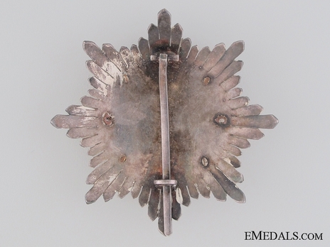 2nd Class Breast Star (white distinction) (with coat of arms of Castile and Leon, and Imperial Crown) (Silver and Silver gilt) Reverse