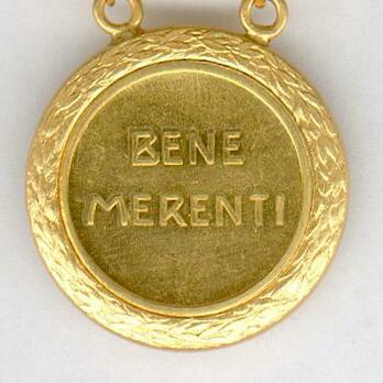 Bene Merenti Medal, Type X, Gold Medal Reverse