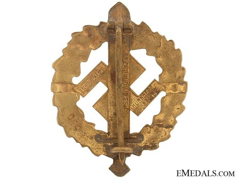 SA Sports Badge, Type I, in Gold Reverse