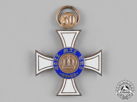 Order of the Crown, Civil Division, Type II, III Class Cross (with jubilee number, in silver gilt) Obverse