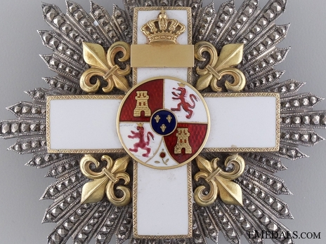 2nd Class Breast Star (white distinction) (with Fleur de Lys and Royal Crown) (Silver and Silver gilt) Obverse