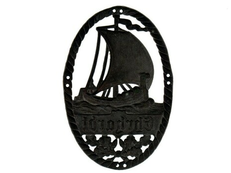 Marine Brigade Ehrhardt Sleeve Insignia (in silvered brass) Reverse