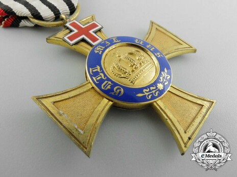 Order of the Crown, Civil Division, Type II, IV Class Cross, by J. Wagner & Sohn (with St. John Cross & commemorative ribbon) Obverse