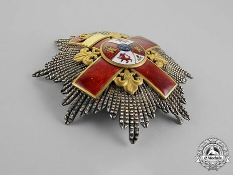 2nd Class Breast Star (white distinction) (with Fleur de Lys and Royal Crown) (Silver and Silver gilt) Obverse