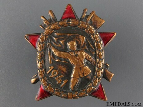 Commemorative Medal of the Partisans of 1941, Type I Obverse