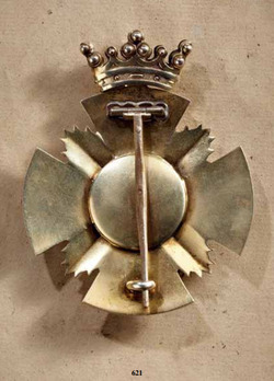 Order of the Star of Brabant, II Class Grand Commander Breast Star (with crown) Reverse