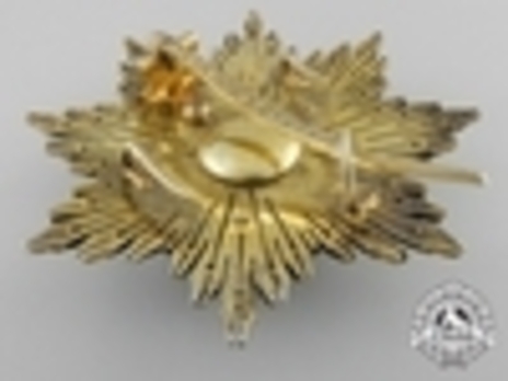 3rd Class Breast Star (white distinction) (with coat of arms of Castile and Leon, and Royal Crown) Reverse