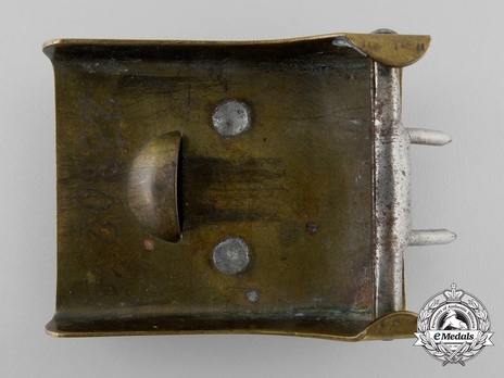SA Enlisted Ranks Belt Buckle (with mobile swastika) (brass/silvered nickel version) Reverse