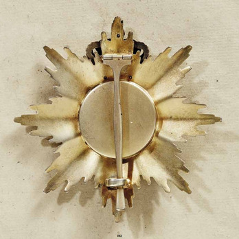 Albert Order, Type II, Military Division, Golden Grand Cross Breast Star (with crown) Reverse