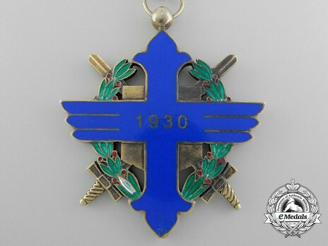 Order of Aeronautical Virtue, Type I, Military Division, Commander's Cross Reverse