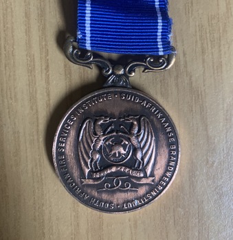 South African Fire Services Institute Long Service Medal, in Bronze