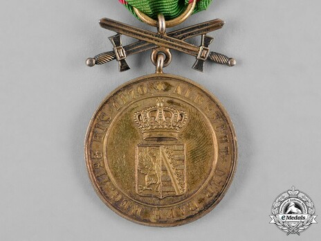 Order of Albert the Bear, Gold Medal of Merit with Swords (in bronze gilt) Reverse