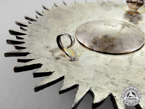 Order of the Supreme Sun (Nishan-i-Almar), Type II, I Class Breast Star Reverse Detail